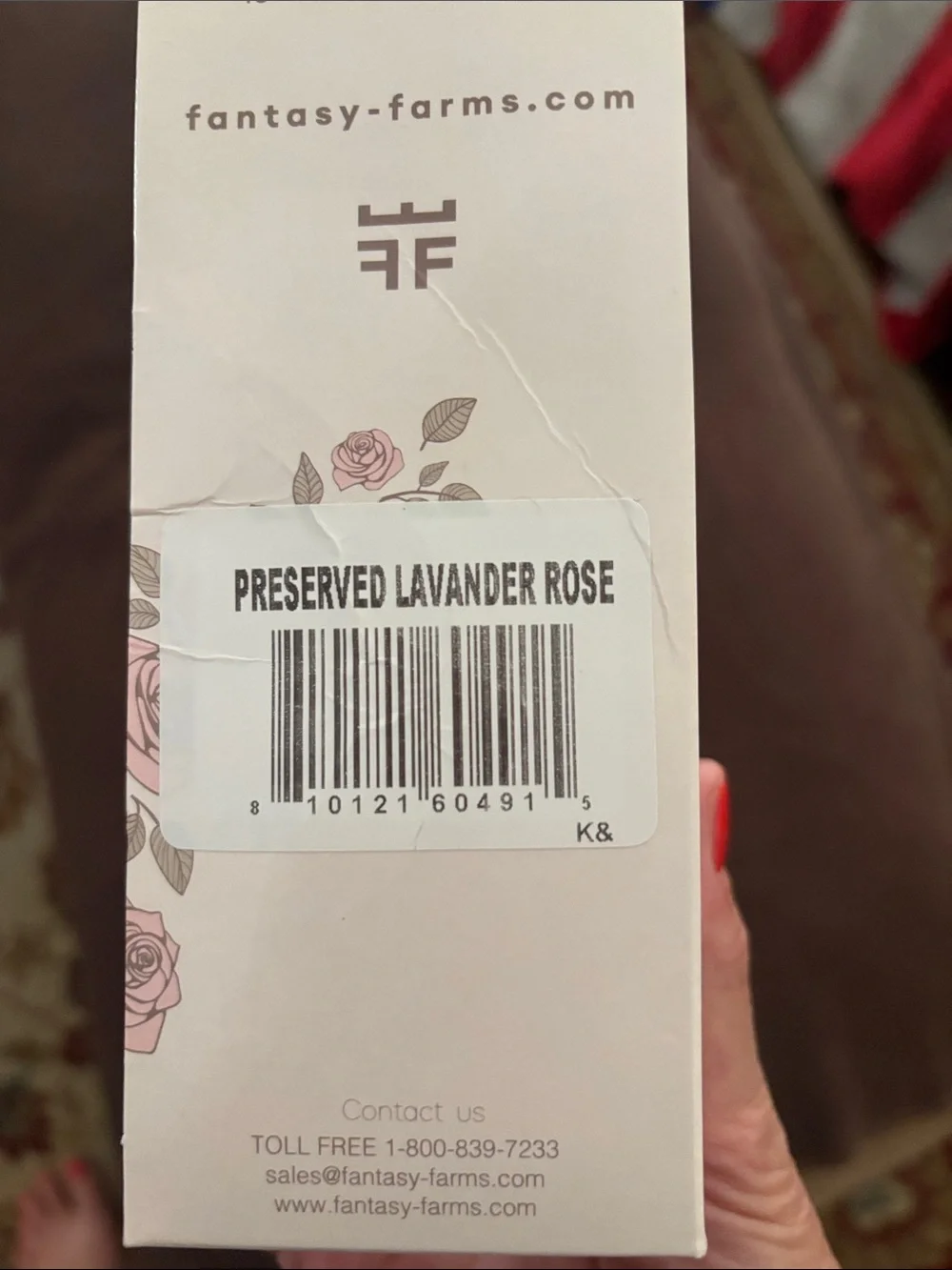 NIB Preserved lavender Rose - Long Stem fantasy farms